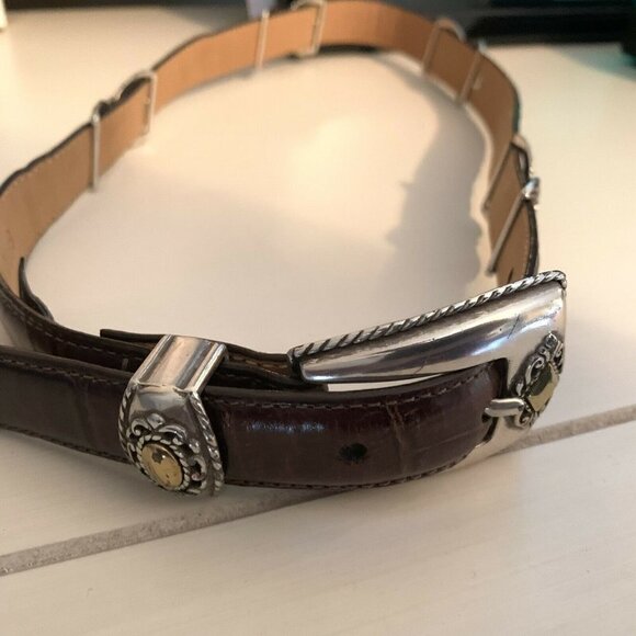 Brighton Brown Embellished Medallion Leather Belt main image 4